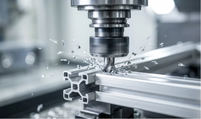 High-speed CNC milling of an aluminum profile