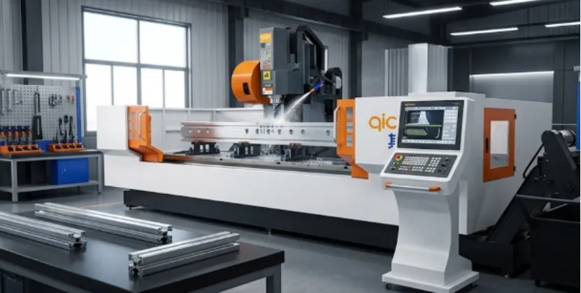 A Qichen CNC machine with multi-face flipping capability.